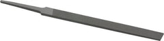 Grobet - 4" Standard Precision Swiss Pattern Regular Pillar File - Double Cut, 3/8" Width Diam x 1/8" Thick, With Tang - Americas Industrial Supply