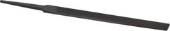 Grobet - 4" Standard Precision Swiss Pattern Regular Pillar File - Double Cut, 3/8" Width Diam x 1/8" Thick, With Tang - Americas Industrial Supply