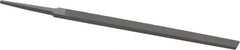 Grobet - 6" Standard Precision Swiss Pattern Regular Pillar File - Double Cut, 1/2" Width Diam x 11/64" Thick, With Tang - Americas Industrial Supply