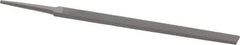 Grobet - 6" Standard Precision Swiss Pattern Regular Pillar File - Double Cut, 1/2" Width Diam x 11/64" Thick, With Tang - Americas Industrial Supply