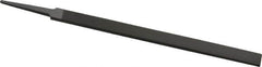 Grobet - 8" Standard Precision Swiss Pattern Regular Pillar File - Double Cut, 19/32" Width Diam x 13/64" Thick, With Tang - Americas Industrial Supply