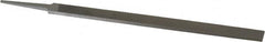 Grobet - 10" Standard Precision Swiss Pattern Regular Pillar File - Double Cut, 23/32" Width Diam x 15/64" Thick, With Tang - Americas Industrial Supply