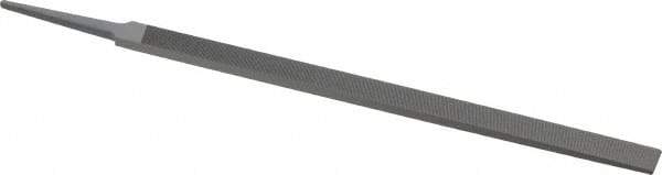 Grobet - 12" Standard Precision Swiss Pattern Regular Pillar File - Double Cut, 25/32" Width Diam x 9/32" Thick, With Tang - Americas Industrial Supply