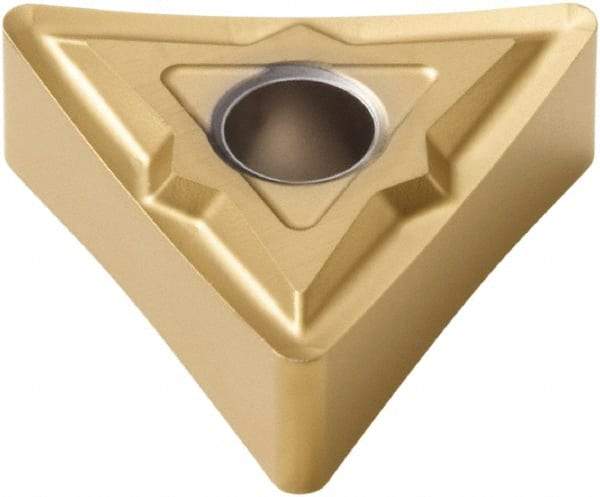 Seco - TNMP331 MF1 Grade CP200 Carbide Turning Insert - TiAlN/TiN Finish, 60° Triangle, 3/8" Inscr Circle, 3/16" Thick, 1/64" Corner Radius - Americas Industrial Supply