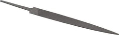 Grobet - 4" Standard Precision Swiss Pattern Warding File - Double Cut, 1/2" Width Diam x 3/64" Thick, With Tang - Americas Industrial Supply