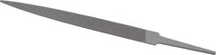 Grobet - 6" Standard Precision Swiss Pattern Warding File - Double Cut, 5/8" Width Diam x 5/64" Thick, With Tang - Americas Industrial Supply