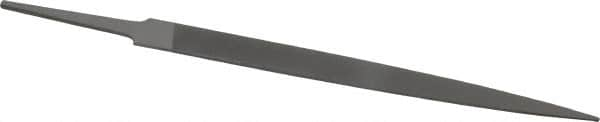 Grobet - 6" Standard Precision Swiss Pattern Warding File - Double Cut, 5/8" Width Diam x 5/64" Thick, With Tang - Americas Industrial Supply