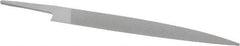 Grobet - 6" Standard Precision Swiss Pattern Knife File - Double Cut, 23/32" Width Diam x 5/32" Thick, With Tang - Americas Industrial Supply