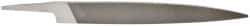 Grobet - 6" Standard Precision Swiss Pattern Knife File - Double Cut, 23/32" Width Diam x 5/32" Thick, With Tang - Americas Industrial Supply