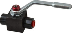Parker - 1/4" Pipe, Carbon Steel Standard Ball Valve - Inline - Two Way Flow, FNPT x FNPT Ends, Lever Handle, 7,500 WOG - Americas Industrial Supply