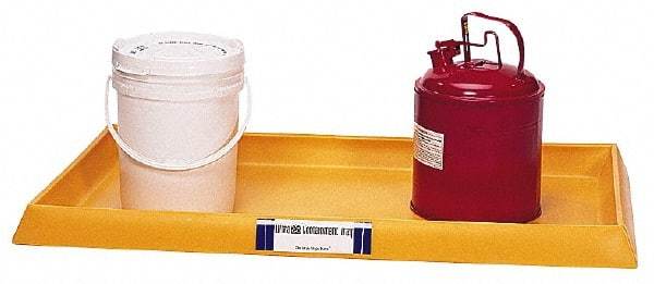 UltraTech - 16.5 Gallon Capacity, 54 Inch Long x 29-3/4 Inch Wide, Plastic Containment Tray without Grating - 3-1/2 Inch High, Yellow - Americas Industrial Supply