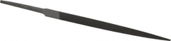 Grobet - 4" Standard Precision Swiss Pattern Three Square File - Double Cut, 9/32" Width Diam, With Tang - Americas Industrial Supply