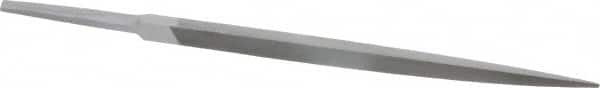 Grobet - 6" Standard Precision Swiss Pattern Three Square File - Double Cut, 3/8" Width Diam, With Tang - Americas Industrial Supply