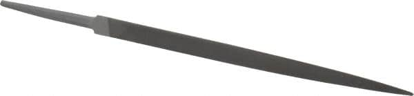 Grobet - 6" Standard Precision Swiss Pattern Three Square File - Double Cut, 3/8" Width Diam, With Tang - Americas Industrial Supply