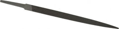 Grobet - 8" Standard Precision Swiss Pattern Three Square File - Double Cut, 1/2" Width Diam, With Tang - Americas Industrial Supply