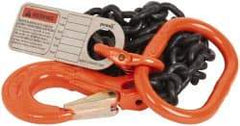 Pewag - 5' Long, 3,500 Lb Basket Capacity, 3,500 Lb Vertical Capacity, Alloy Steel Web Sling - SOS Chain Sling, 9/32" Diam Chain, Silver (Color), with Sling Hook & Master Link - Americas Industrial Supply