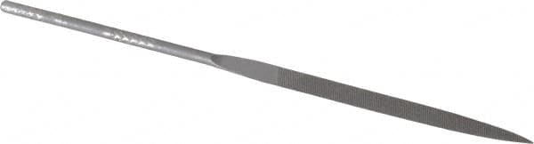 Grobet - 4" Needle Precision Swiss Pattern Barrette File - Round Handle - Americas Industrial Supply