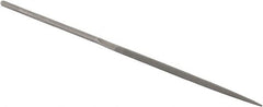 Grobet - 5-1/2" Needle Precision Swiss Pattern Crossing File - Round Handle - Americas Industrial Supply