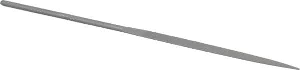 Grobet - 6-1/4" Needle Precision Swiss Pattern Half Round File - Round Handle - Americas Industrial Supply