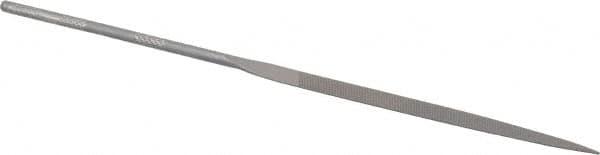 Grobet - 6-1/4" Needle Precision Swiss Pattern Knife File - Round Handle - Americas Industrial Supply