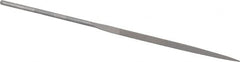 Grobet - 6-1/4" Needle Precision Swiss Pattern Knife File - Round Handle - Americas Industrial Supply