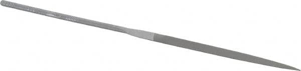 Grobet - 6-1/4" Needle Precision Swiss Pattern Knife File - Round Handle - Americas Industrial Supply