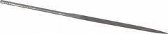 Grobet - 5-1/2" Needle Precision Swiss Pattern Three Square File - Round Handle - Americas Industrial Supply