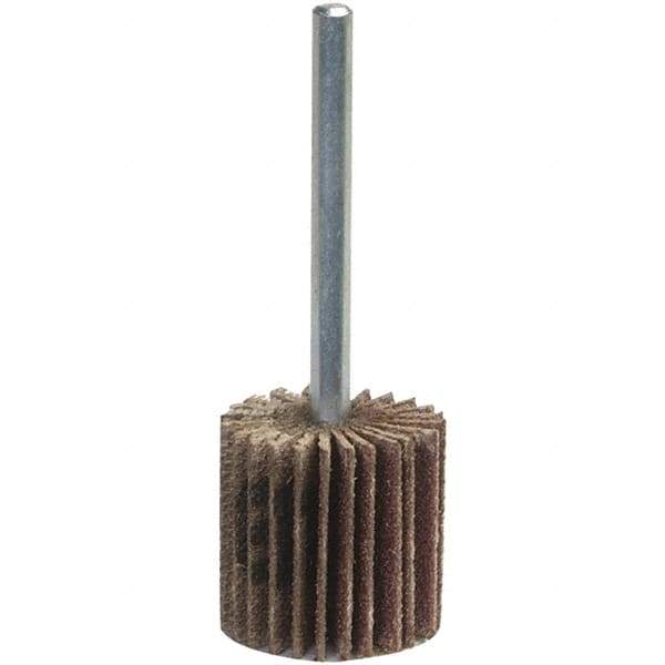 Norton - Mounted Flap Wheel - Coarse Grade, Aluminum Oxide, Coated, 1/4" Shank Mount, Cloth Backing - Americas Industrial Supply