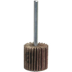 Norton - Mounted Flap Wheel - Coarse Grade, Aluminum Oxide, Coated, 1/4" Shank Mount, Cloth Backing - Americas Industrial Supply