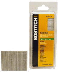 Stanley Bostitch - 16 Gauge 2-1/2" Long Finishing Nails for Power Nailers - Steel, Galvanized Finish, Straight Stick Collation, Chisel Point - Americas Industrial Supply