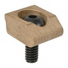 Mitee-Bite - 8-32 Screw Thread, 1/2" Wide x 0.1" High, Smooth Brass Standard Style Screw Mount Toe Clamp - 400 Lb Holding Force, 25" Lb Torque, 2.01 Lb Ft Torque, 11994" Long Extension, 0.016" Throw, 8 Clamps in Package - Americas Industrial Supply