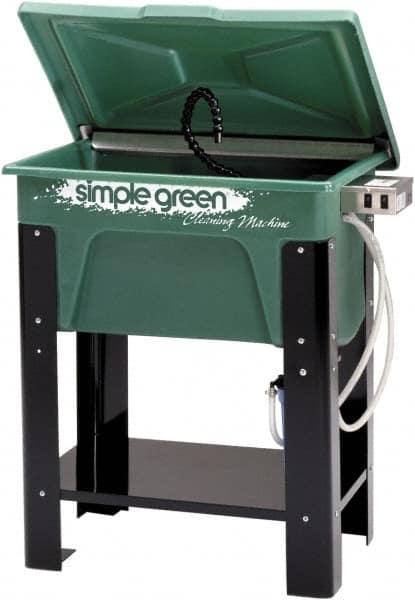 Simple Green - Free Standing Water-Based Parts Washer - 30 Gal Max Operating Capacity, Plastic Tank, 39" High x 35" Long x 24" Wide, 110 Input Volts - Americas Industrial Supply