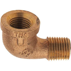 Merit Brass - Class 125, 1/4" Internal Pipe, Brass 90° Street Elbow - FBSPT x MBSPT - Americas Industrial Supply
