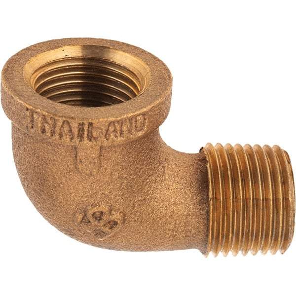 Merit Brass - Class 125, 1/2" Internal Pipe, Brass 90° Street Elbow - FBSPT x MBSPT - Americas Industrial Supply