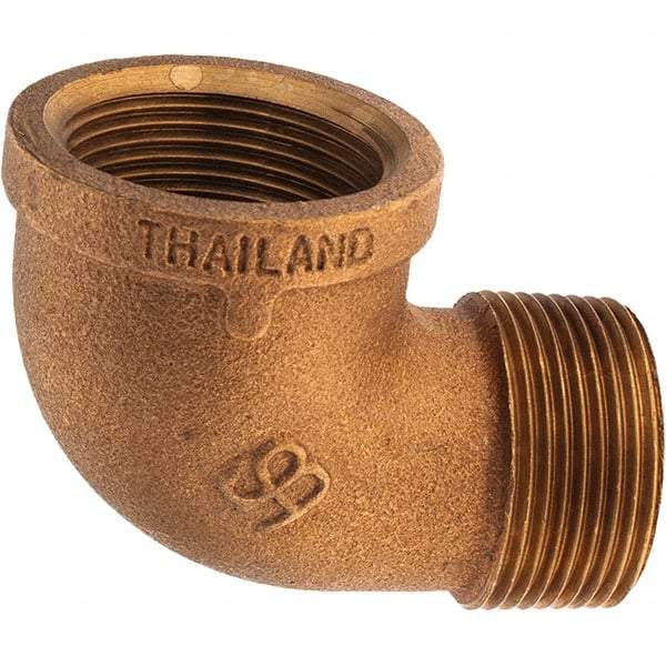Merit Brass - Class 125, 1-1/4" Internal Pipe, Brass 90° Street Elbow - FBSPT x MBSPT - Americas Industrial Supply