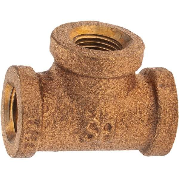 Merit Brass - Class 125, 1/8" Internal Pipe, Brass Tee - FBSPT x FBSPT x FBSPT - Americas Industrial Supply