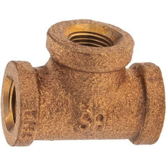 Merit Brass - Class 125, 1/8" Internal Pipe, Brass Tee - FBSPT x FBSPT x FBSPT - Americas Industrial Supply
