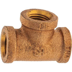 Merit Brass - Class 125, 1/4" Internal Pipe, Brass Tee - FBSPT x FBSPT x FBSPT - Americas Industrial Supply