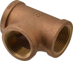 Merit Brass - Class 125, 1-1/4" Internal Pipe, Brass Tee - FBSPT x FBSPT x FBSPT - Americas Industrial Supply