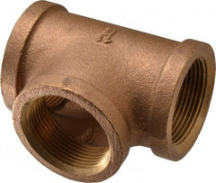 Merit Brass - Class 125, 1-1/2" Internal Pipe, Brass Tee - FBSPT x FBSPT x FBSPT - Americas Industrial Supply