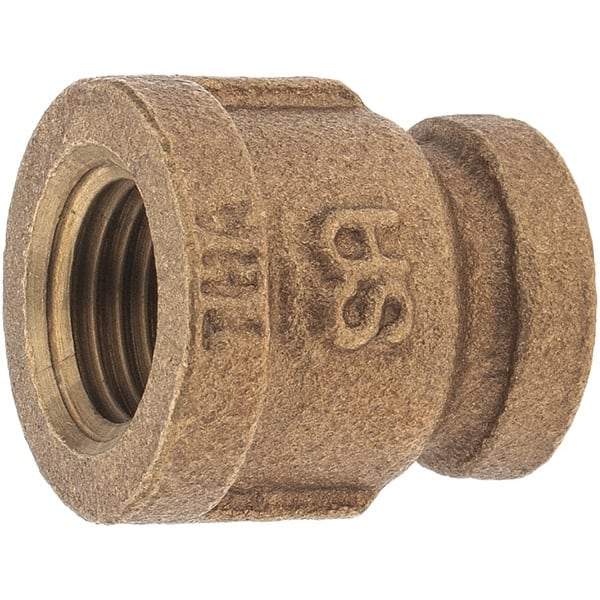 Merit Brass - Class 125, 1/4 x 1/8" Internal Pipe, Brass Reducing Coupling - FBSPT x FBSPT - Americas Industrial Supply