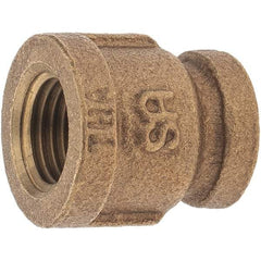 Merit Brass - Class 125, 1/4 x 1/8" Internal Pipe, Brass Reducing Coupling - FBSPT x FBSPT - Americas Industrial Supply