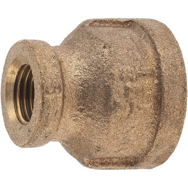 Merit Brass - Class 125, 1/2 x 1/4" Internal Pipe, Brass Reducing Coupling - FBSPT x FBSPT - Americas Industrial Supply