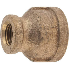 Merit Brass - Class 125, 1/2 x 1/4" Internal Pipe, Brass Reducing Coupling - FBSPT x FBSPT - Americas Industrial Supply