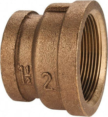 Merit Brass - Class 125, 2 x 1-1/2" Internal Pipe, Brass Reducing Coupling - FBSPT x FBSPT - Americas Industrial Supply