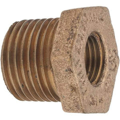 Merit Brass - Class 125, 1/2 x 1/4" Internal Pipe, Brass Hex Bushing - MBSPT x FBSPT - Americas Industrial Supply