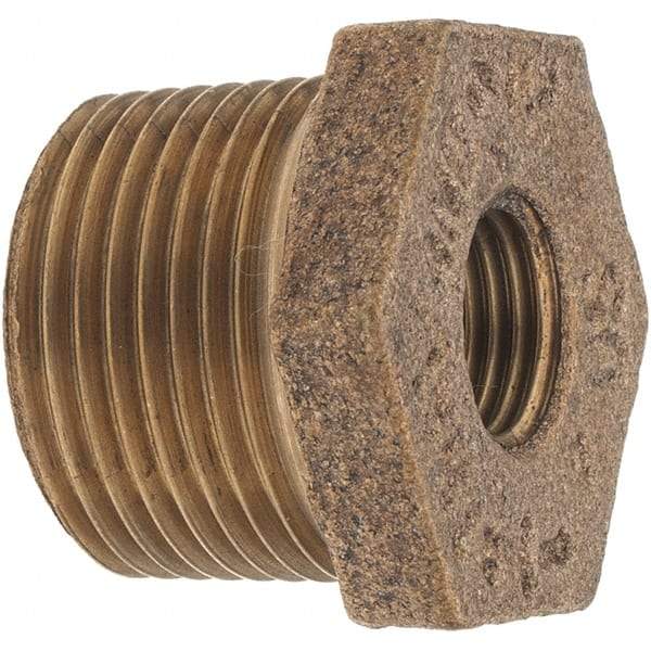 Merit Brass - Class 125, 3/4 x 1/4" Internal Pipe, Brass Hex Bushing - MBSPT x FBSPT - Americas Industrial Supply