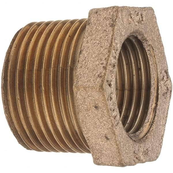 Merit Brass - Class 125, 3/4 x 1/2" Internal Pipe, Brass Hex Bushing - MBSPT x FBSPT - Americas Industrial Supply