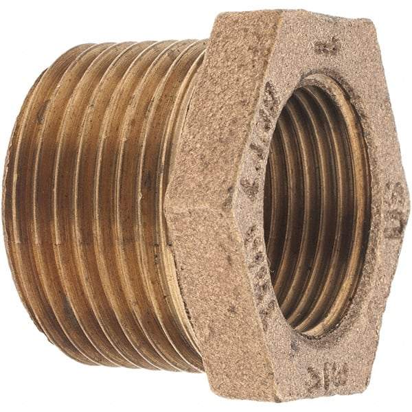 Merit Brass - Class 125, 1 x 3/4" Internal Pipe, Brass Hex Bushing - MBSPT x FBSPT - Americas Industrial Supply