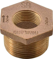 Merit Brass - Class 125, 1-1/4 x 3/4" Internal Pipe, Brass Hex Bushing - MBSPT x FBSPT - Americas Industrial Supply